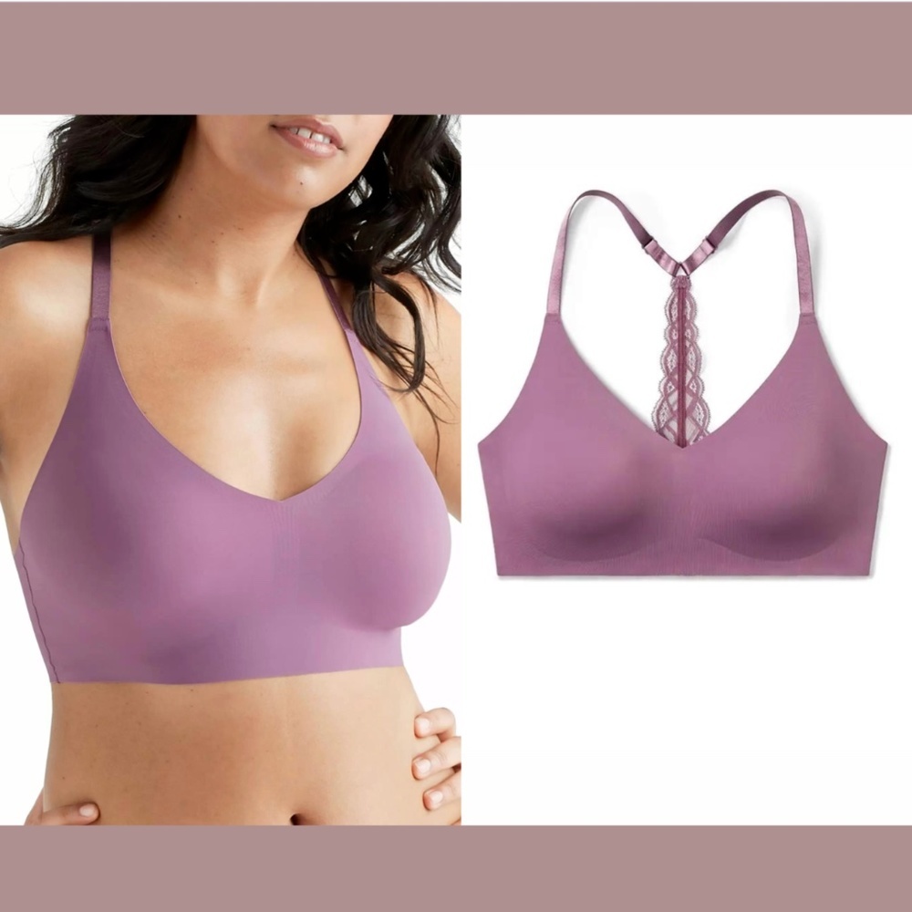 NWT True & Co [ Small ] True Body Triangle Lace‎ Racerback Bra in Berry